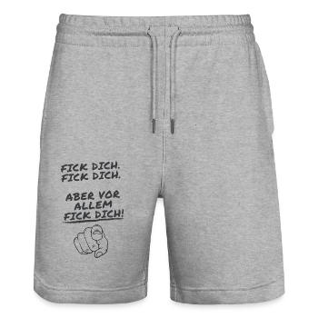 Fierce Statement by Ivye - Stanley/Stella Unisex Bio Joggingshorts Trainer  - Grau meliert - Vorne - Nik (191cm) & Marisol (170cm)