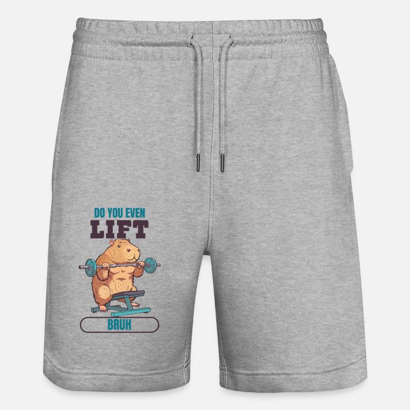 Soulèves-tu même Bruh - Short de jogging bio TRAINER Stanley/Stella unisexe - gris chiné