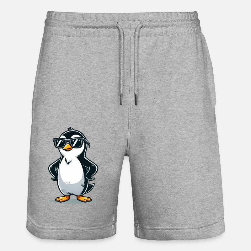 pinguin comic - Stanley/Stella Unisex Bio Joggingshorts Trainer  - Grau meliert