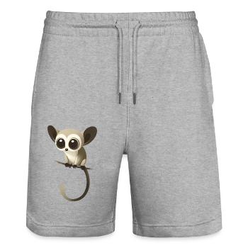 Galago - Short de jogging bio TRAINER Stanley/Stella unisexe - gris chiné - Devant - Nik (191cm) & Marisol (170cm)