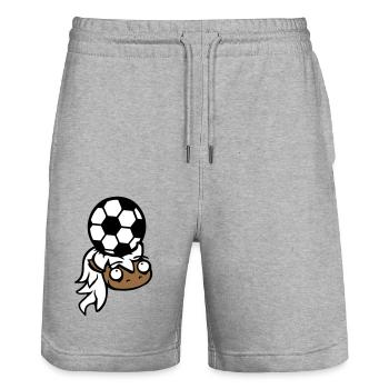 Horse Football Ball Game Header Club Fan Hobby - Stanley/Stella Trainer Unisex Organic Jogging Shorts - heather grey - Front - Nik (191cm) & Marisol (170cm)