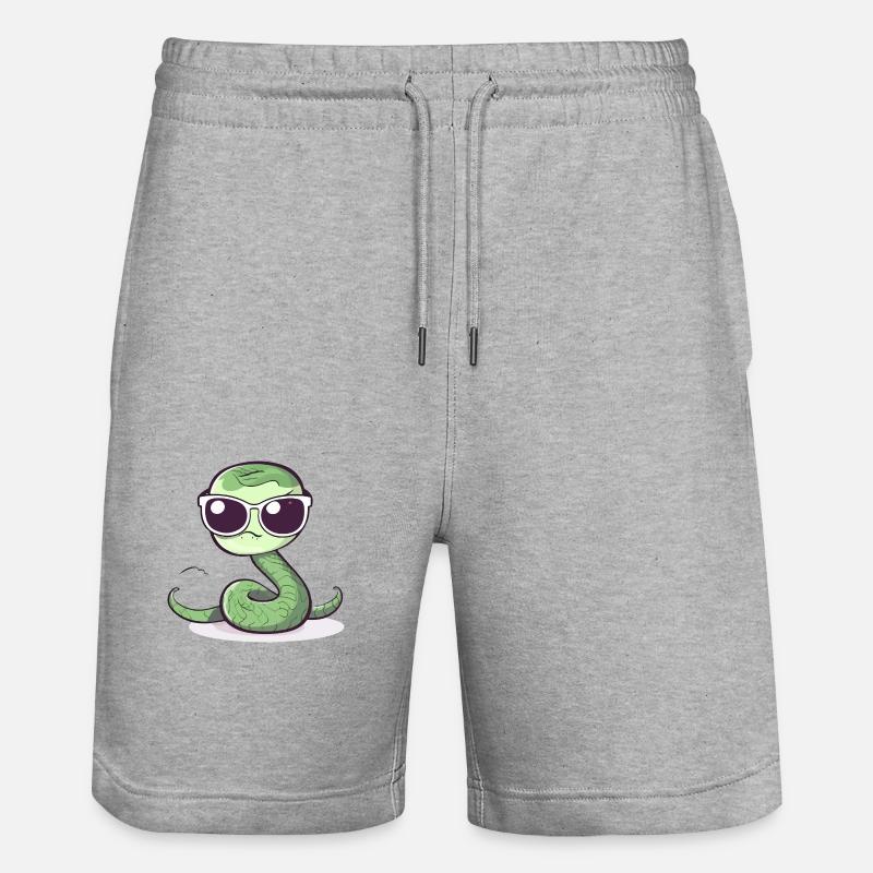 Saki le serpent - Short de jogging bio TRAINER Stanley/Stella unisexe - gris chiné
