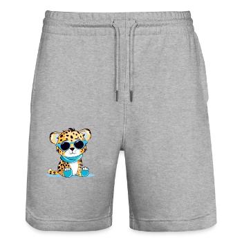 Malo le léopard - Short de jogging bio TRAINER Stanley/Stella unisexe - gris chiné - Devant - Nik (191cm) & Marisol (170cm)