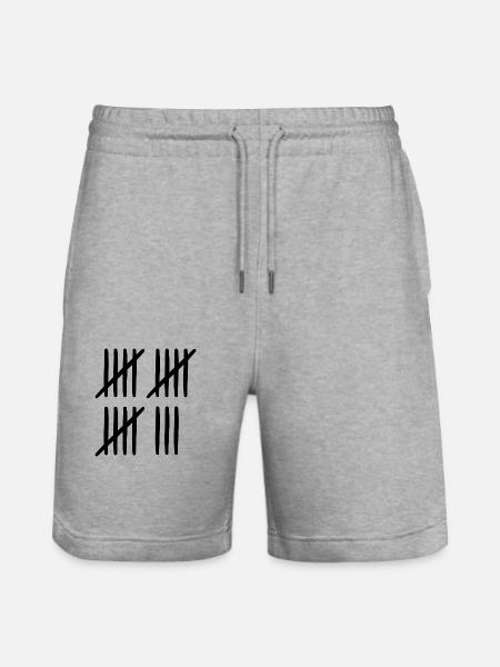Strichliste 18 Jahre alt 18. Geburtstag schwarz - Stanley/Stella Unisex Bio Joggingshorts Trainer  - Grau meliert