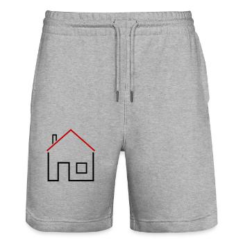 Maison - Short de jogging bio TRAINER Stanley/Stella unisexe - gris chiné - Devant - Nik (191cm) & Marisol (170cm)