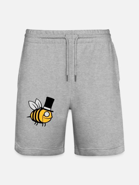 Sir Bee Top Hat - Stanley/Stella Trainer Unisex Organic Jogging Shorts - heather grey
