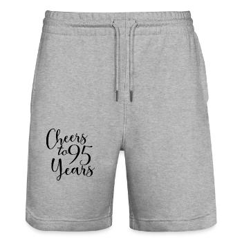 Cheers To 95 Years 95th Birthday Anniversary - Stanley/Stella Trainer Unisex Organic Jogging Shorts - heather grey - Front - Nik (191cm) & Marisol (170cm)