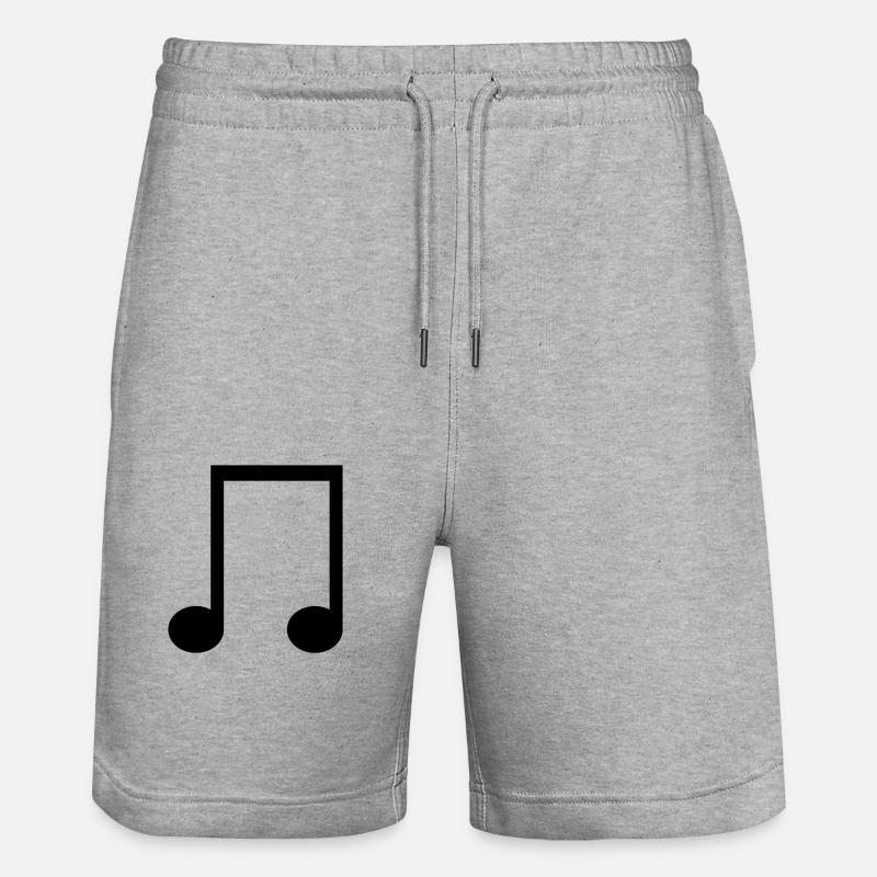 Achtelnote Symbol zum selbst gestalten - Stanley/Stella Unisex Bio Joggingshorts Trainer  - Grau meliert
