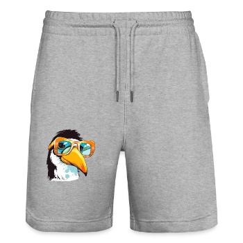 Look the toucan - Stanley/Stella Trainer Unisex Organic Jogging Shorts - heather grey - Front - Nik (191cm) & Marisol (170cm)