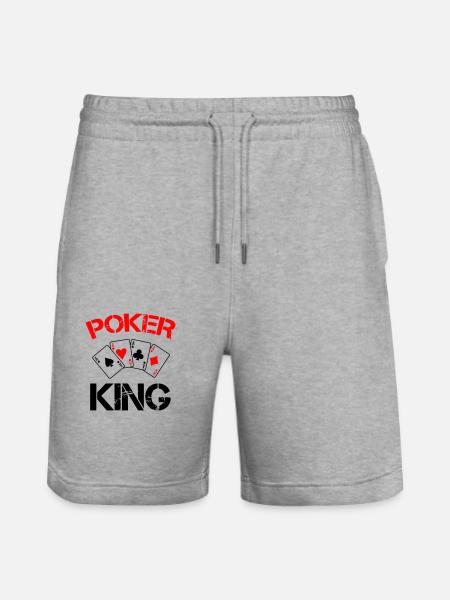 Poker King - Stanley/Stella Trainer Unisex Organic Jogging Shorts - heather grey