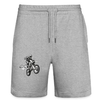 Motocyclette - Short de jogging bio TRAINER Stanley/Stella unisexe - gris chiné - Devant - Nik (191cm) & Marisol (170cm)