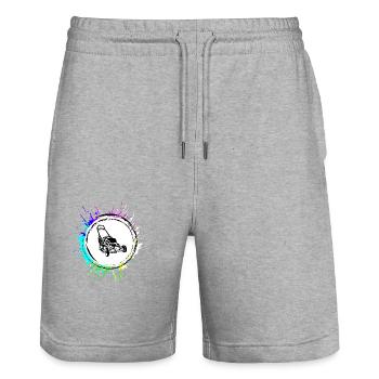 Lawn mower icon icon - Stanley/Stella Trainer Unisex Organic Jogging Shorts - heather grey - Front - Nik (191cm) & Marisol (170cm)