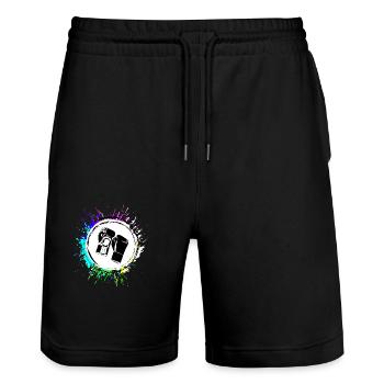 Boxhandschuhe symbol - Stanley/Stella Unisex Bio Joggingshorts Trainer  - Schwarz - Vorne - Nik (191cm) & Marisol (170cm)