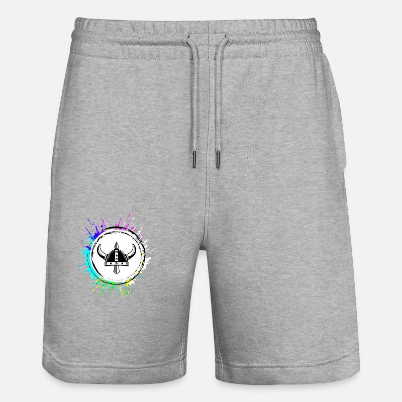 Wikinger Helm - Stanley/Stella Unisex Bio Joggingshorts Trainer  - Grau meliert