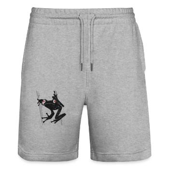 Frosch - Stanley/Stella Unisex Bio Joggingshorts Trainer  - Grau meliert - Vorne - Nik (191cm) & Marisol (170cm)