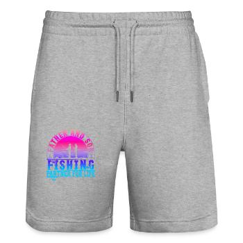 fisch, fisch, angeln, see, meer, angeln, fauna, exotisch - Stanley/Stella Unisex Bio Joggingshorts Trainer  - Grau meliert - Vorne - Nik (191cm) & Marisol (170cm)