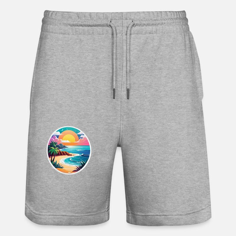 plage vacances soleil mer - Short de jogging bio TRAINER Stanley/Stella unisexe - gris chiné
