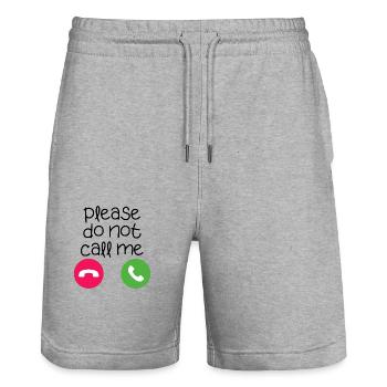 S’il vous plaît ne me appelez pas citation drôle - Short de jogging bio TRAINER Stanley/Stella unisexe - gris chiné - Devant - Nik (191cm) & Marisol (170cm)