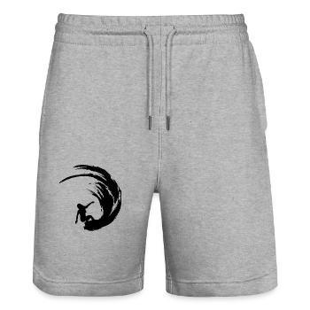 Surfer Surfen Surferin - Stanley/Stella Unisex Bio Joggingshorts Trainer  - Grau meliert - Vorne - Nik (191cm) & Marisol (170cm)