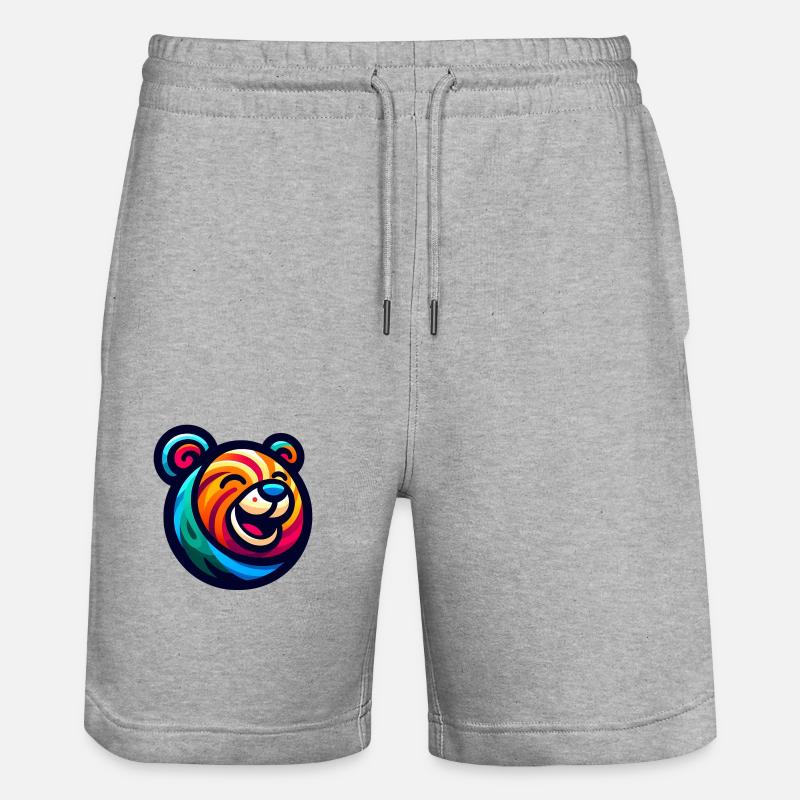 Funny Bear - Stanley/Stella Unisex Bio Joggingshorts Trainer - Grau meliert