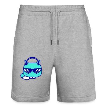 Cool DJ Cat Kitten Pet Party Club Music - Stanley/Stella Trainer Unisex Organic Jogging Shorts - heather grey - Front - Nik (191cm) & Marisol (170cm)