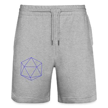 Celestial Icosahedron - Stanley/Stella Trainer Unisex Organic Jogging Shorts - heather grey - Front - Nik (191cm) & Marisol (170cm)