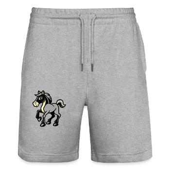 Cheval - Short de jogging bio TRAINER Stanley/Stella unisexe - gris chiné - Devant - Nik (191cm) & Marisol (170cm)