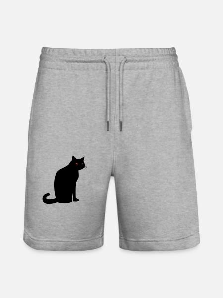 Chat noir effrayant Halloween - Short de jogging bio TRAINER Stanley/Stella unisexe - gris chiné