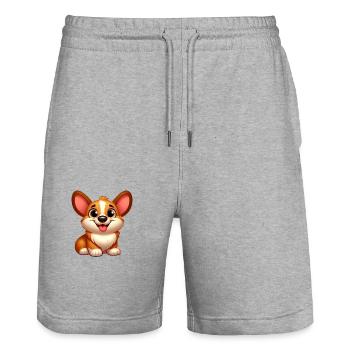 corgi 13 - Short de jogging bio TRAINER Stanley/Stella unisexe - gris chiné - Devant - Nik (191cm) & Marisol (170cm)