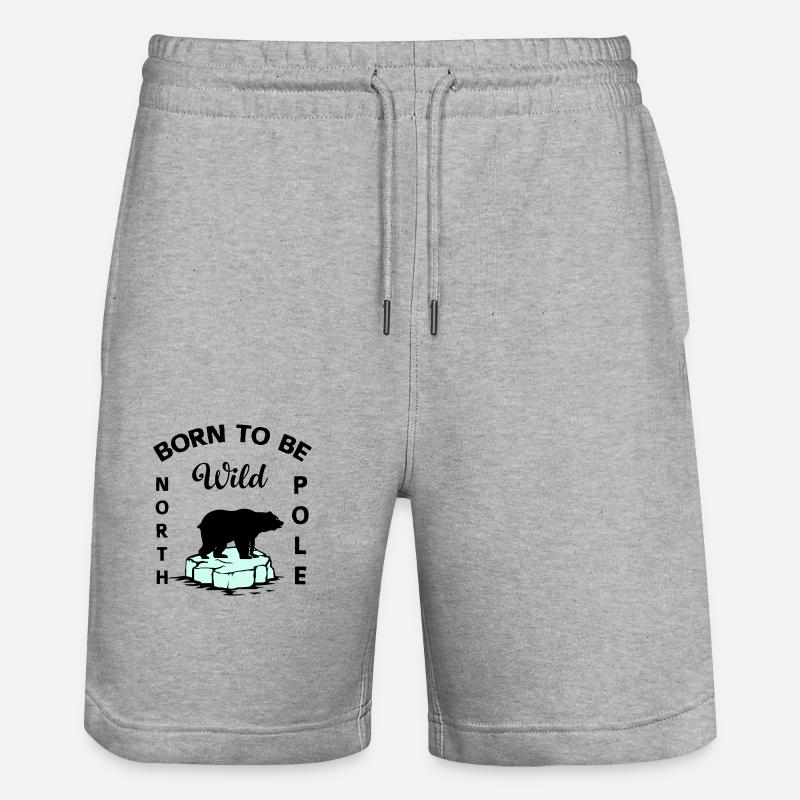 Polar Bear Wilderness Antarctica - Stanley/Stella Trainer Unisex Organic Jogging Shorts - heather grey