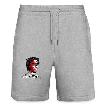 simply not there - Stanley/Stella Trainer Unisex Organic Jogging Shorts - heather grey - Front - Nik (191cm) & Marisol (170cm)