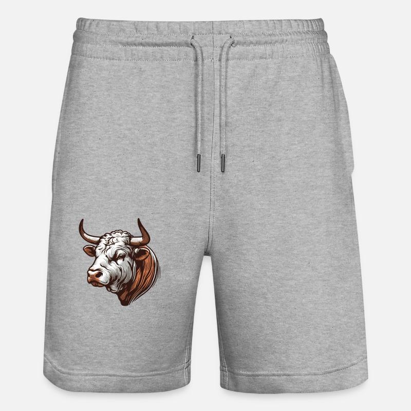 Bull - Stanley/Stella Trainer Unisex Organic Jogging Shorts - heather grey