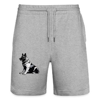 Berger allemand assis - Autocollant pour animaux de compagnie - Short de jogging bio TRAINER Stanley/Stella unisexe - gris chiné - Devant - Nik (191cm) & Marisol (170cm)