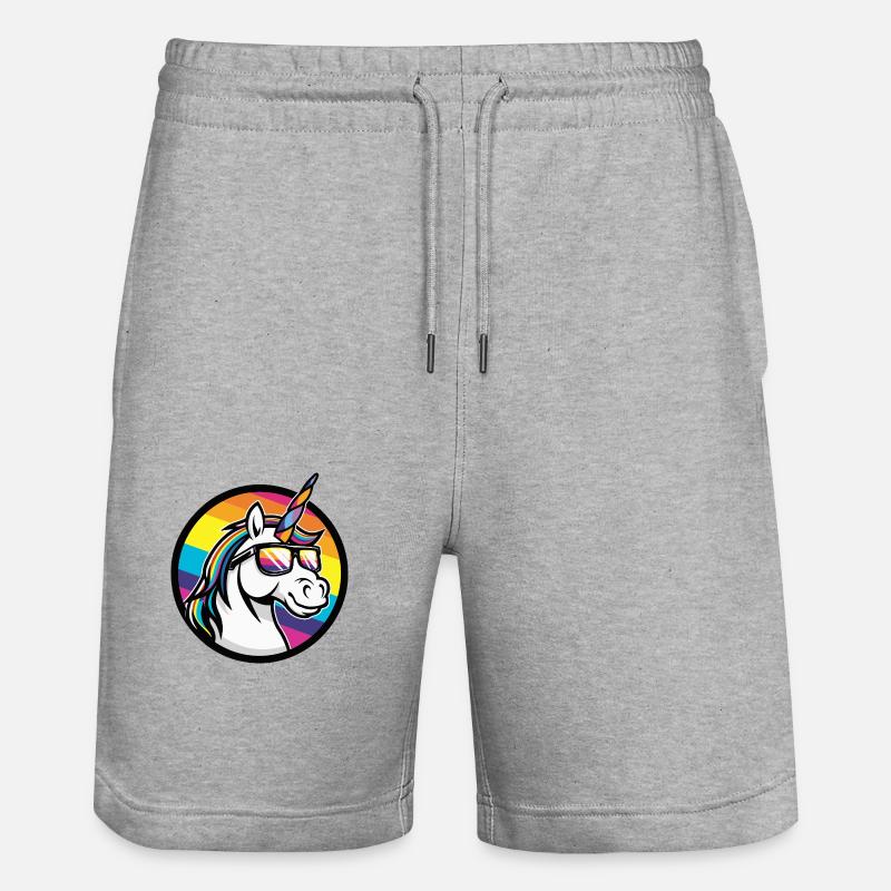 Einhorn Cool Sommer - Stanley/Stella Unisex Bio Joggingshorts Trainer  - Grau meliert