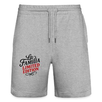 La Familia Édition Limitée - Short de jogging bio TRAINER Stanley/Stella unisexe - gris chiné - Devant - Nik (191cm) & Marisol (170cm)