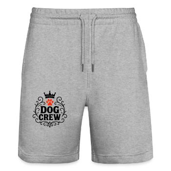 Hunde Crew - Stanley/Stella Unisex Bio Joggingshorts Trainer  - Grau meliert - Vorne - Nik (191cm) & Marisol (170cm)