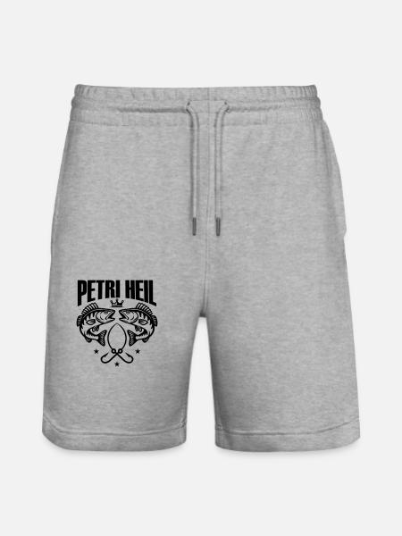 Petri Heil Fishing - Stanley/Stella Trainer Unisex Organic Jogging Shorts - heather grey