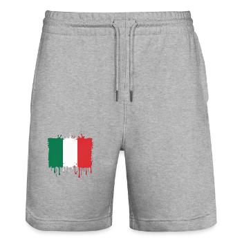 ITALIAN FLAG FLAG ITALY - Stanley/Stella Trainer Unisex Organic Jogging Shorts - heather grey - Front - Nik (191cm) & Marisol (170cm)