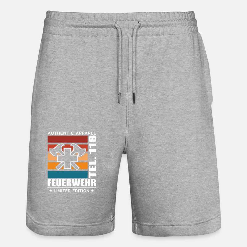Pompiers - Short de jogging bio TRAINER Stanley/Stella unisexe - gris chiné