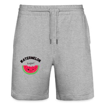 Watermelon sugar! - Stanley/Stella Unisex Bio Joggingshorts Trainer  - Grau meliert - Vorne - Nik (191cm) & Marisol (170cm)