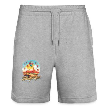 Albuquerque Ballon New Mexico Heißluftballon - Stanley/Stella Unisex Bio Joggingshorts Trainer  - Grau meliert - Vorne - Nik (191cm) & Marisol (170cm)
