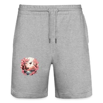 Bonsai Baum Bonsaischale Japanischer Baum - Stanley/Stella Unisex Bio Joggingshorts Trainer  - Grau meliert - Vorne - Nik (191cm) & Marisol (170cm)