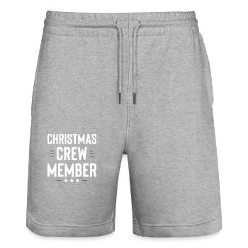 Christmas Crew - Stanley/Stella Trainer Unisex Organic Jogging Shorts - heather grey - Front - Nik (191cm) & Marisol (170cm)
