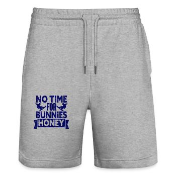 Skiing Snowboard Mountains Holiday Snow Freestyle - Stanley/Stella Trainer Unisex Organic Jogging Shorts - heather grey - Front - Nik (191cm) & Marisol (170cm)