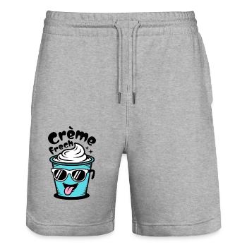 Crème Frech - Stanley/Stella Unisex Bio Joggingshorts Trainer  - Grau meliert - Vorne - Nik (191cm) & Marisol (170cm)
