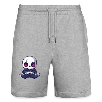 Zombie Halloween Skeleton Baby - Stanley/Stella Trainer Unisex Organic Jogging Shorts - heather grey - Front - Nik (191cm) & Marisol (170cm)