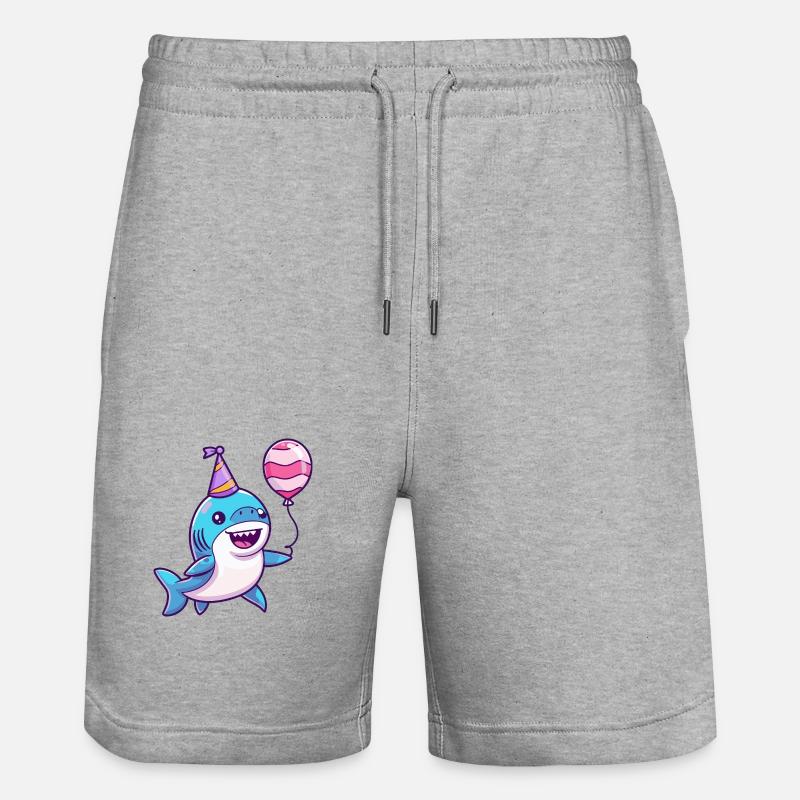 Requin Anniversaire Bébé - Short de jogging bio TRAINER Stanley/Stella unisexe - gris chiné