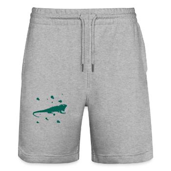 Bearded dragon - amphibian animal - Stanley/Stella Trainer Unisex Organic Jogging Shorts - heather grey - Front - Nik (191cm) & Marisol (170cm)