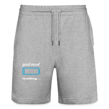 good mood loading... - Stanley/Stella Unisex Bio Joggingshorts Trainer  - Grau meliert - Vorne - Nik (191cm) & Marisol (170cm)