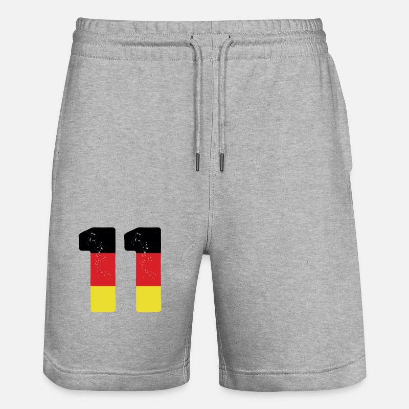 11 Numéro Jersey Allemagne - Short de jogging bio TRAINER Stanley/Stella unisexe - gris chiné
